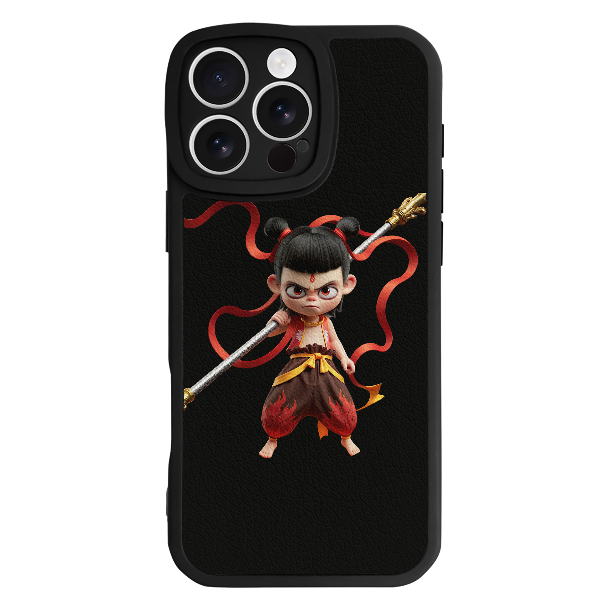 （画像用） Ne Zha 2 ナタ 魔童の大暴れ 【iPhone 16シリーズ対応】シリコンスマホケース（レザー調） 材質：シリコン